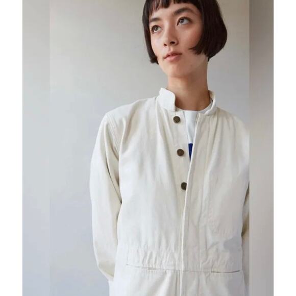 Caron Callahan NWT Fincher Small Ivory Cream Jumpsuit Utility Cotton Flightsuit - Picture 3 of 13